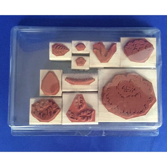 Stampin' Up Definitely Decorative Regal Rose 10 Stamps Two Step Retired 1997 - Picture 4 of 10